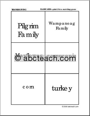 Matching: Thanksgiving Words (preschool/primary)
