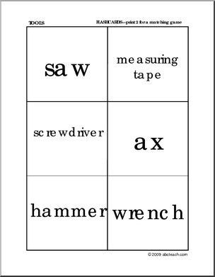 Matching: Tool Words (preschool/primary)