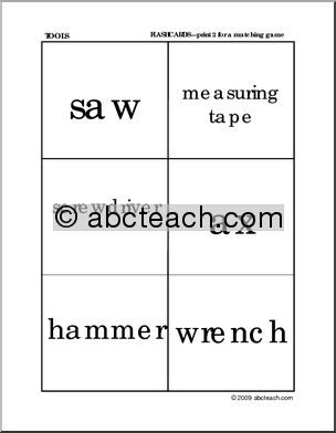 Matching: Tool Words (preschool/primary)