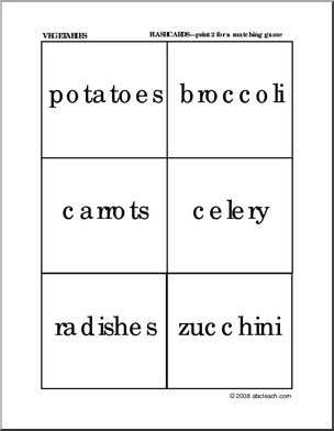 Matching: Vegetable Words (preschool/primary)
