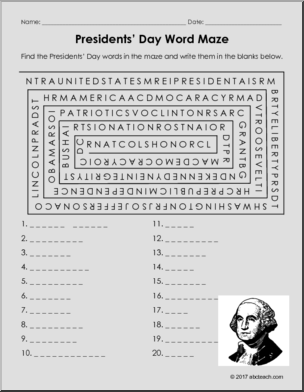 Holidays: Presidents’ Day: Presidents’ Day Word Puzzles
