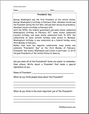 Writing Prompt: Presidents’ Day (primary/elementary)