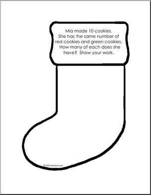 Math: Shape Book Story Problems Christmas Stocking (primary)