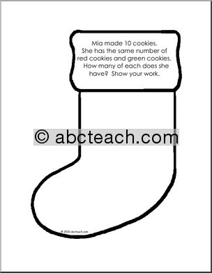 Math: Shape Book Story Problems Christmas Stocking (primary)