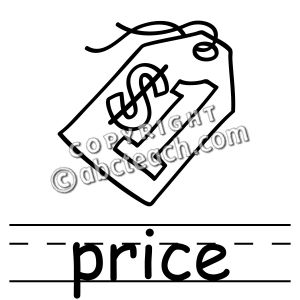Clip Art: Basic Words: Price B&W (poster)