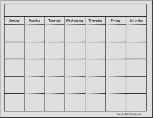 Calendars: Blank Generic Calendar (version 2)