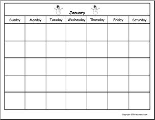 Calendars: Blank Monthly Calendars (primary) | Abcteach