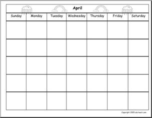 Calendars: Blank Monthly Calendars (primary) 