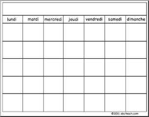 French: Calendar: Calendrier modÃ‹le-gÃˆnÃˆrique