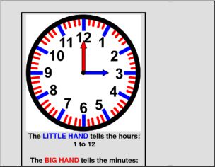 Chart Telling Time (primary) Clip Art