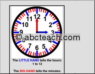 Chart Telling Time (primary) Clip Art