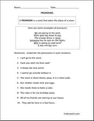 Pronouns (elementary) Rules and Practice