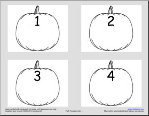 Pumpkins Numbers 1-12 Math