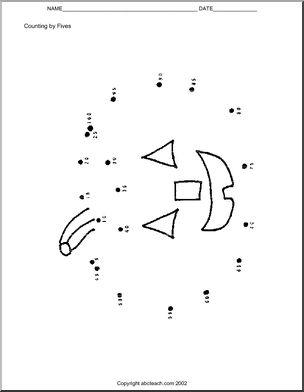 Dot to Dot: Jack-o’-Lantern (by 5s)