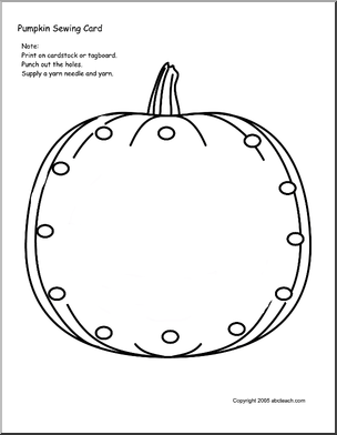 Sewing Card: Pumpkin