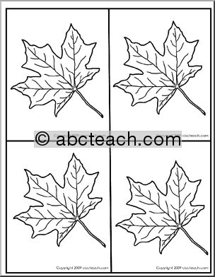 Punch Pin Card:  Maple Leaf – 4 per page (Montessori/preschool)
