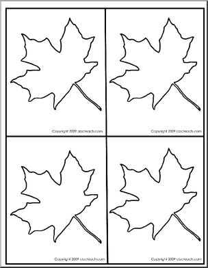 Punch Pin Card: Maple Leaf outline – 4 per page (Montessori/preschool)
