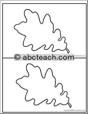 Punch Pin Card: Oak Leaf outline- 2 per page (Montessori/preschool)