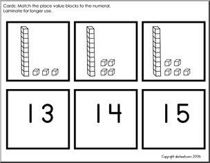 Place Value Blocks 10-30 (primary) Matching