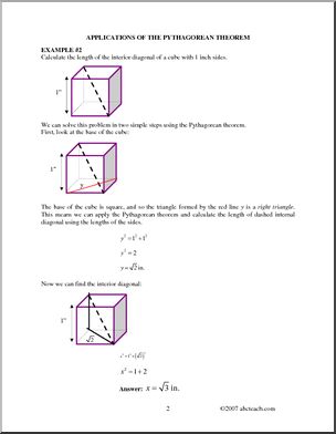 Pythagorean Theorem (middle/high school) Rules and Practice