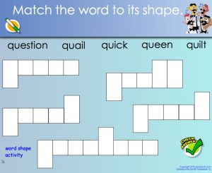 Interactive: Notebook: Phonics: Letter “Q” (Word Shape)