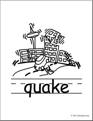 Clip Art: Basic Words: Quake B&W (poster)