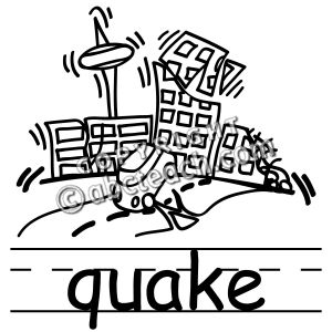 Clip Art: Basic Words: Quake B&W (poster)