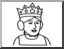 Clip Art: Basic Words: Queen (coloring page)