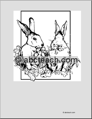 Coloring Page: Rabbits