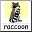 Clip Art: Basic Words: Raccoon Color (poster)