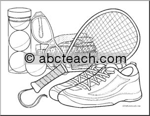 Coloring Page: Racquetball – Equipment
