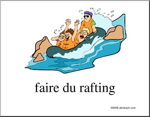 French: Poster, Faire du rafting