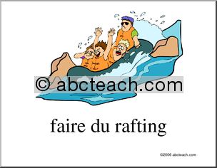 French: Poster, Faire du rafting