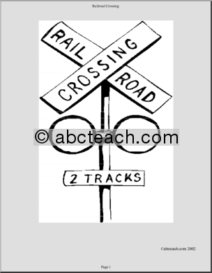 Coloring Page: Railroad Crossing