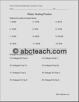 Math: Ratios – Scaling Practice (grade 6)