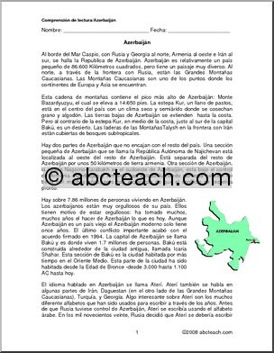 Spanish: ComprensiÃ›n de lectura – AzerbaijÂ·n (elementaria/secundaria)