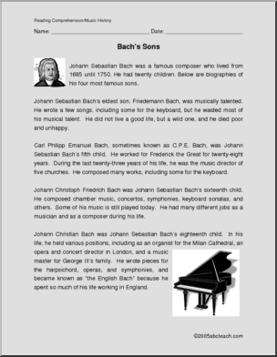 Biography: Bach’s Sons (upper elementary/middle)