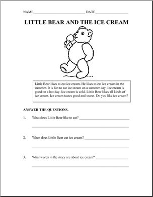 Fiction: Little Bear and the Ice Cream (primary)