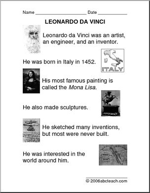 Biography: Leonardo Da Vinci (primary)