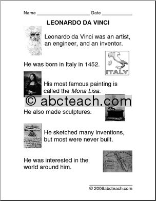 Biography: Leonardo Da Vinci (primary)