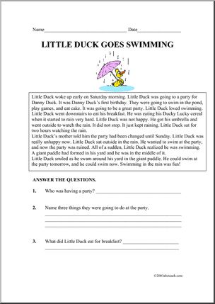 Fiction: Little Duck Goes Swimming (primary)
