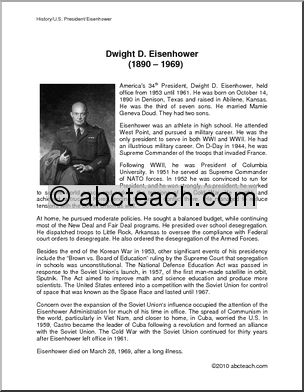 Biography: U. S. President Dwight Eisenhower (upper elem/middle)