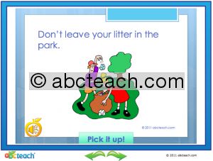 PowerPoint Presentation with Audio: Early Reader: Don’t Litter
