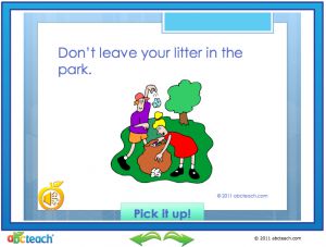 Interactive: Notebook: Early Reader Comprehension (with audio): Don’t Litter