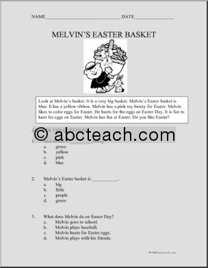 Fiction: Melvin’s Easter Basket (primary)