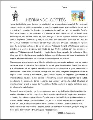 Spanish: BiografÃŒa – HernÂ·n CortÃˆs (secundaria)