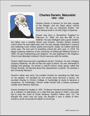 Biography: Charles Darwin; English Naturalist (elem)