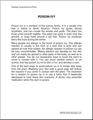 Comprehension: What Is Poison Ivy?