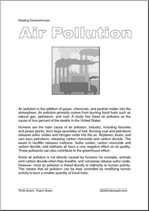 Comprehension: Air Pollution (upper elem/middle)