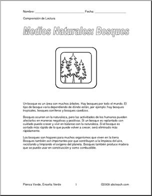 Spanish: ComprensiÃ›n de Lectura: Los Bosques (elementaria/secundaria)